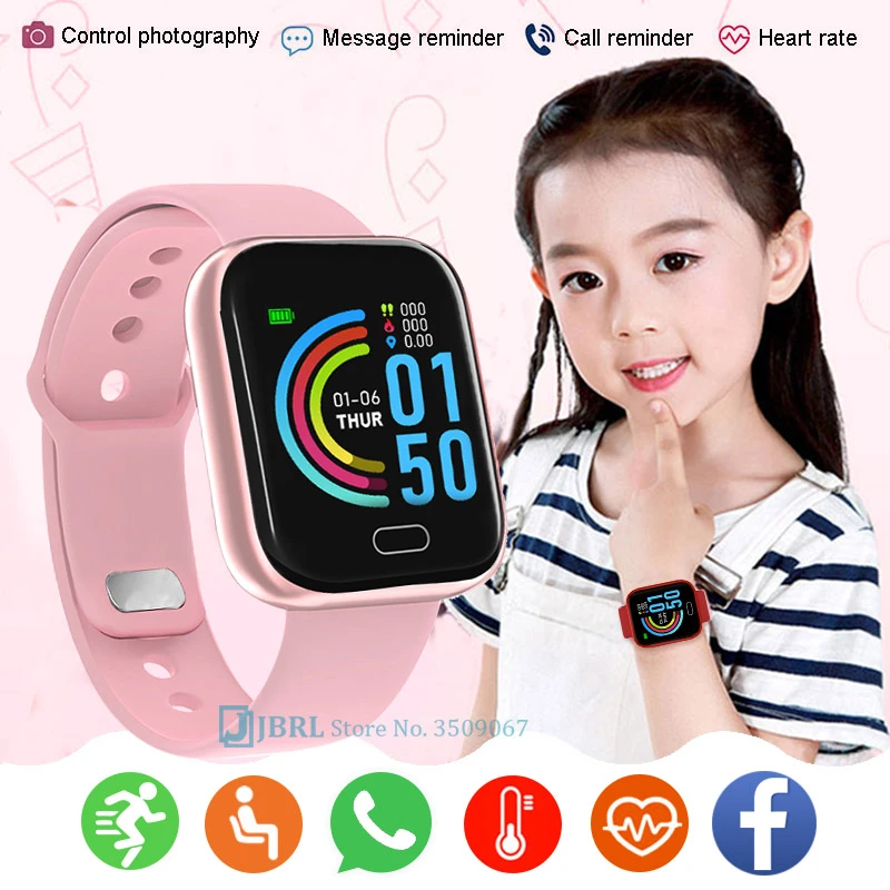 2021Children Kids Smart Watch Boys Girls Sports Smartwatch Heart Rate Sleep Smart Clock Fitness Tracker Smart-watch For10-18