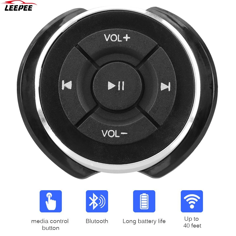 12V Bluetooth Steering Wheel Volume Control Media Buttons Switch For Android iOS Radio Audio Car Accessories Wireless Universal