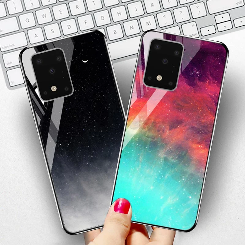 Tempered Glass Case For Samsung A51 Case Samsung S21 Ultra S20 FE S10 Plus A52 A72 A71 A31 A41 A21s M31s Note 10 Lite S10E Cover