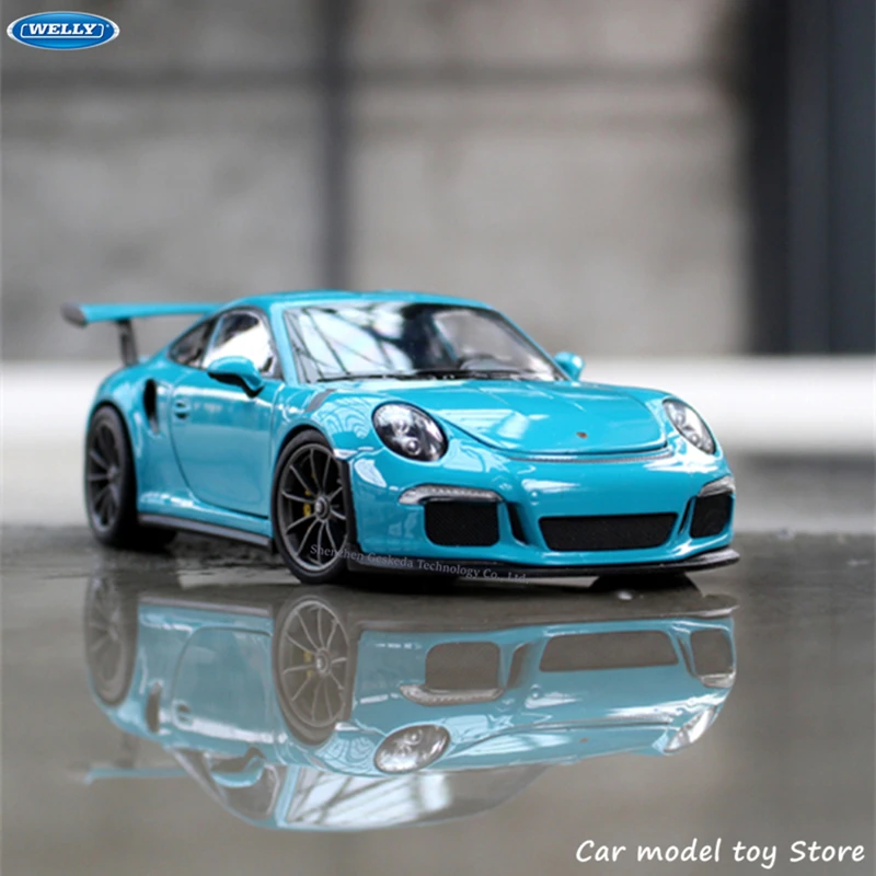 WELLY 1:24 Porsche 911GT3 RS sports car simulation alloy car model crafts decoration collection toy tools gift