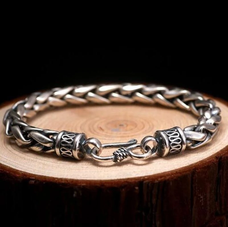 Fashion Classic High-Quality Alloy Domineering Simple Bracelet Men's Punk Hip-Hop Rock Trend Jewelry