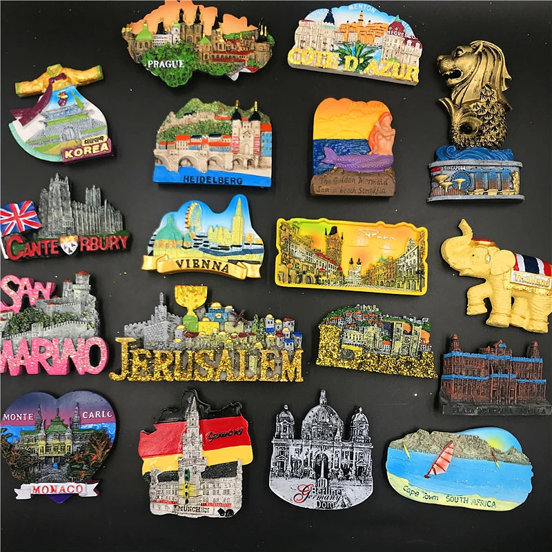 Munich Monaco SAN Marino Jerusalem South Africa Heidelberg Czech Republic Korea Lisbon Prague Spain and Thailand Fridge Magnets