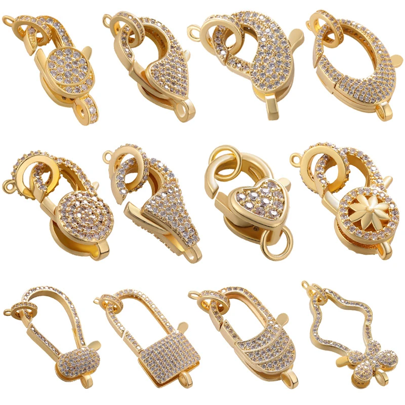 Juya DIY Creative Gold/Silver Color Fasteners Connector Lobster Clasps Accessories For Needlework Beads Pearls Jewelry Making