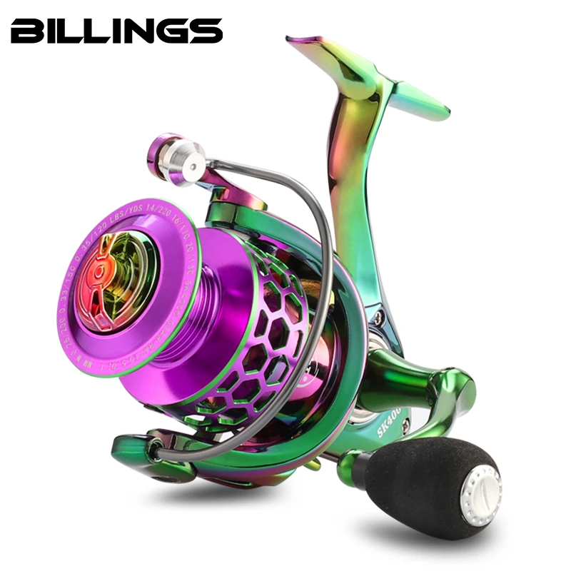 BILLINGS SK series 14+1BB Spinning Fishing Reel 1000-6000 10kg Max Drag Long shot reel Metal Spool Saltwater Reel CNC Rocker