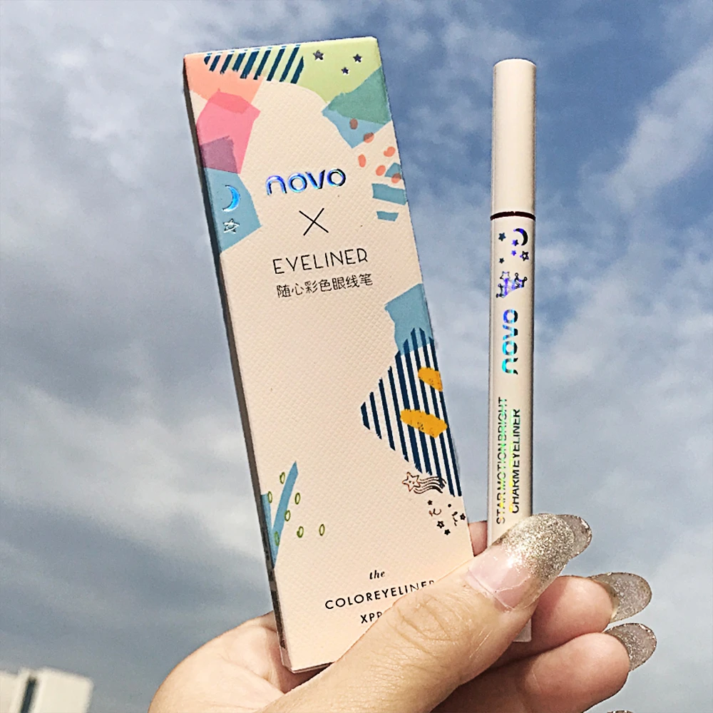 Novo 8-Color Eyeliner Easy to Make-up Waterproof, No Blooming, No Makeup, No Fading, Even Lines, No Fork