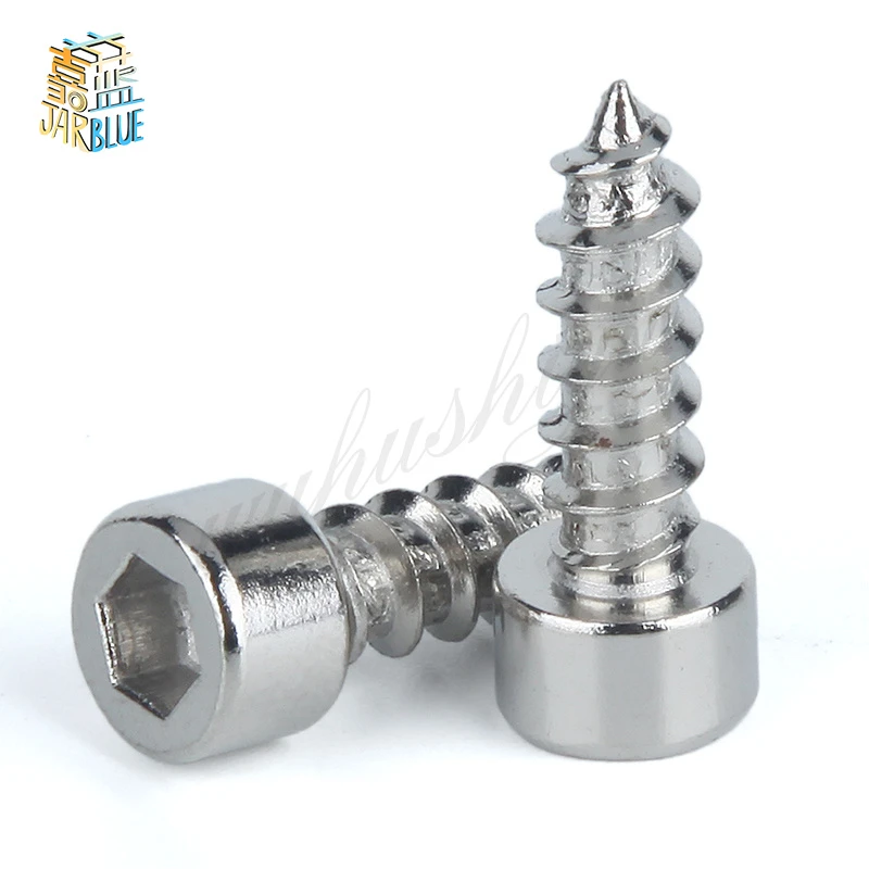 50Pcs M2 M2.6 M3 M3.5 M4 10PCS M5 M6 HA Nickel-plated Socket Head Cap Screw Self-tapping Hexagon Furniture Screw  bzg