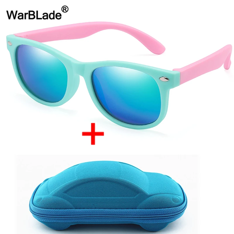WarBlade New Polarized Kids Sunglasses Children Sun Glasses Silicone Safety Boys Girls Glasses Baby Gift UV400 Eyewear With Boxe