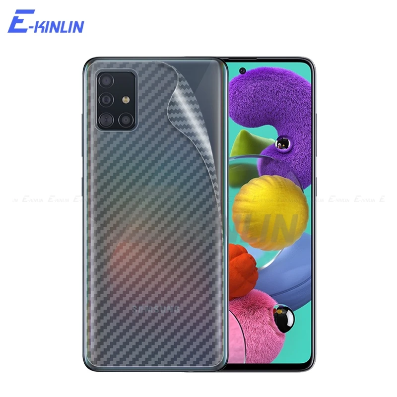 Carbon Fiber Back Cover Screen Protector For Samsung Galaxy A01 Core A11 A21 A31 A41 A51 A71 5G Sticker Protective Film No Glass