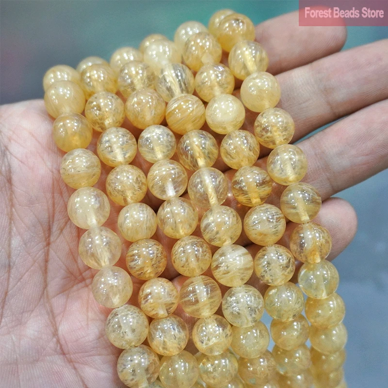 Smooth Citrines Quartz Loose Round Beads Natural Stone Beads 15
