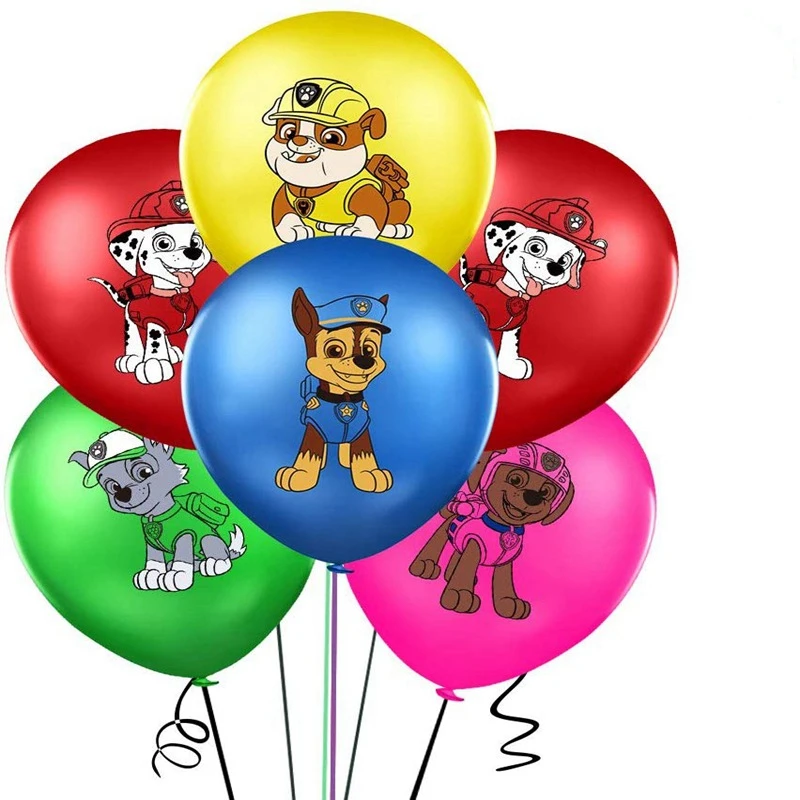 Cartoons 10 pcs Paw patrol Latex balloon set   Baby birthday party 12 inch latex balloon Children's party decoration balloons