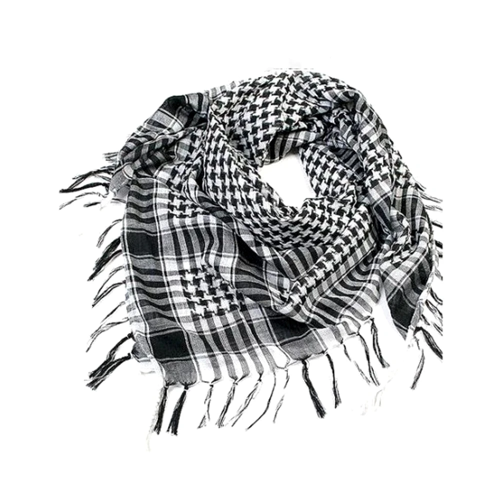 100x100cm Outdoor Hiking Scarves Military Arab Tactical Desert Scarf Army Headshawl with Tassel for Men Women Bandana Scarf Mask