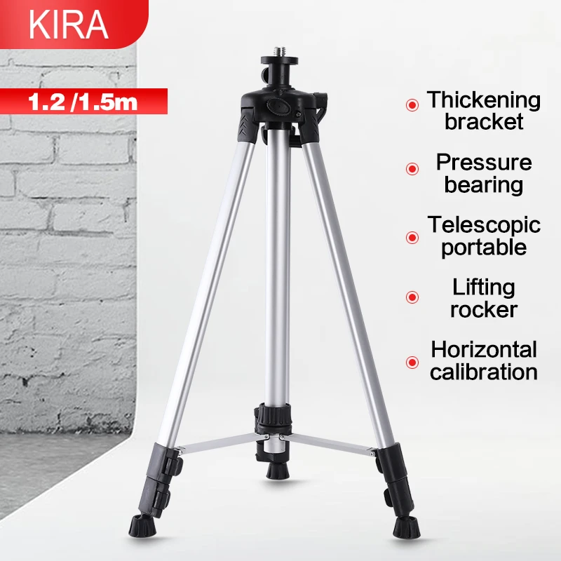 KIRA 1.2M/1.5M Laser Level Tripod Adjustable Height Thicken Aluminum Tripod Stand For Self leveling Tripod