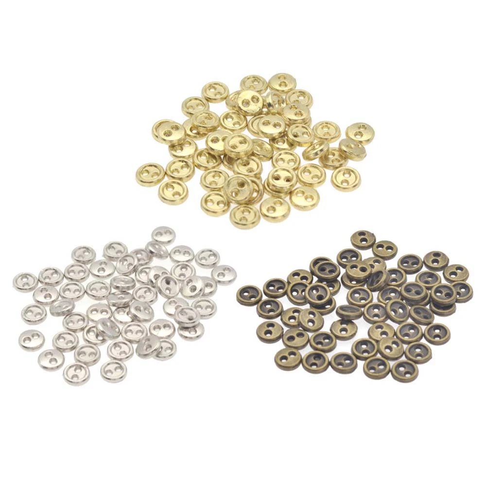 50pcs 3mm 4mm Mini Doll Button DIY Handmade Sewing Button 2-Holes Flatback Button Scrapbooking Accessorie botoes para costura