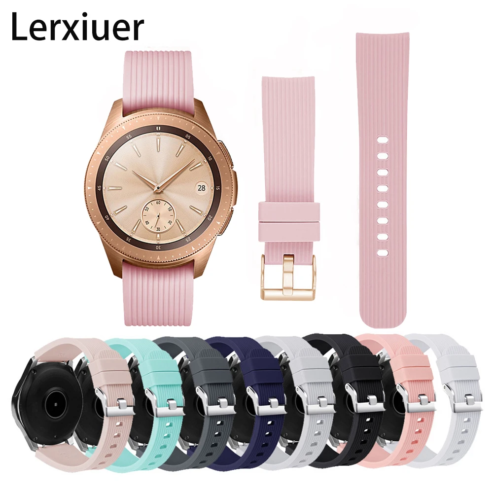 Silicone watchband for Samsung Galaxy Watch 46mm 42mm Active 2 44mm Bracelet 20mm 22mm Smartwatch HUAWEI watch gt2/2e/pro strap