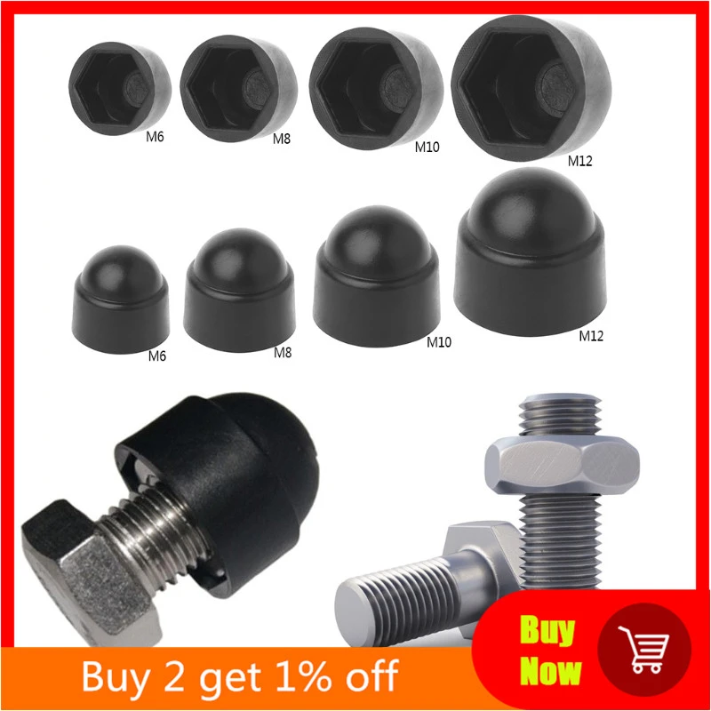 10Pcs M6 M8 M10 M12 Bolt Nut Dome Protection Caps Covers Exposed Hexagon Plastic