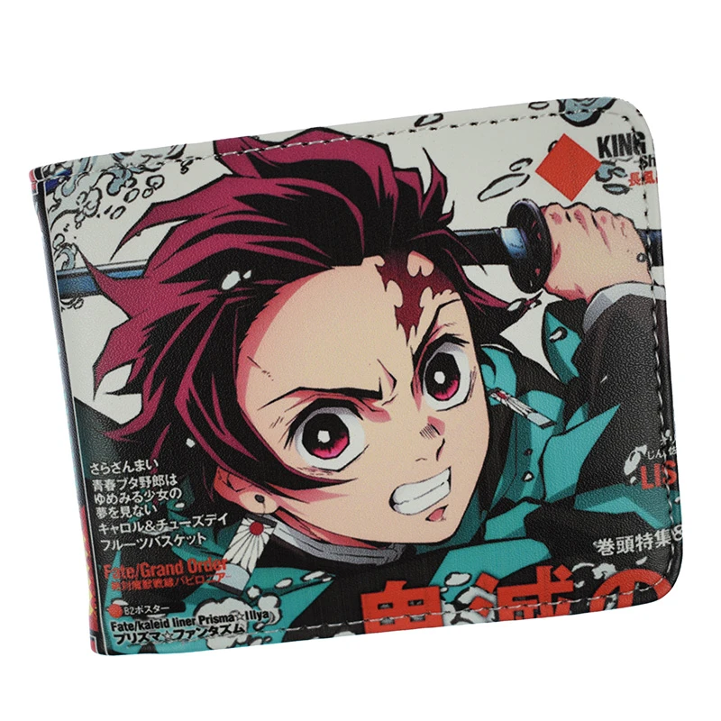 Anime Demon Slayer Kimetsu No Yaiba Tanjiro Kamado Wallet Short Purse With Coin Pocket