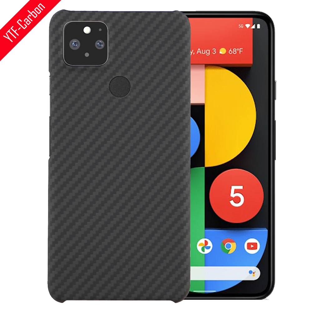 YTF-carbon Real pure Carbon Fiber Case For Google Pixel5 pixel 4a 5G Case Aramid Fiber Ultra Thin Anti-fall Business Phone Cover