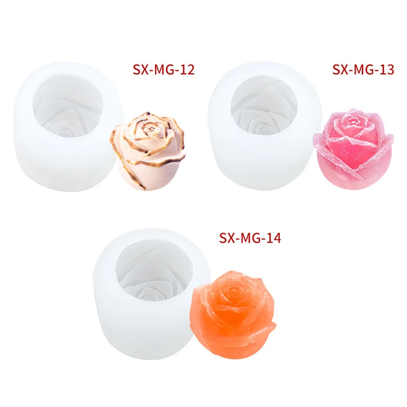 1pcs 3D Rose DIY Ice Maker Ice Cube Tray Multi Purpose Food Grade Silicone Pudding Ice Cream Mold for Whiskey Wine Kitchen Tool