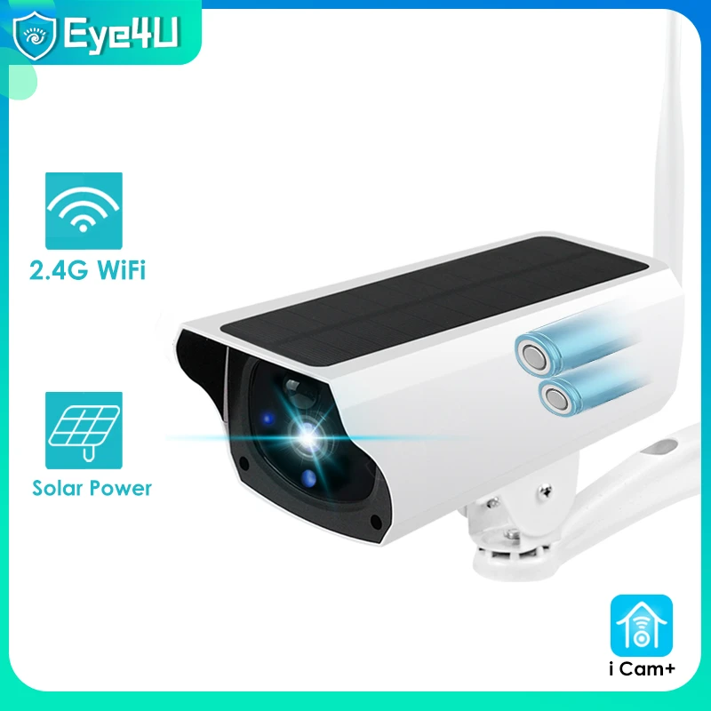 Solar IP Camera WiFi 1080P HD Outdoor CCTV Camera Battery Wireless Security Camera PIR Detection Surveillance IP66 Waterproof