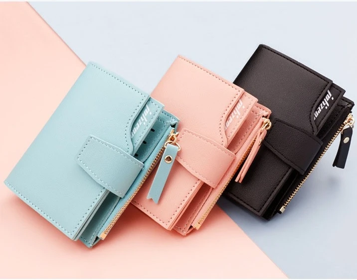 Hasp Women Wallet Fashion Bags For Women Short Wallet Pu Leather Purse Female Money Small Zipper Coin Pocket Portafoglio Donna