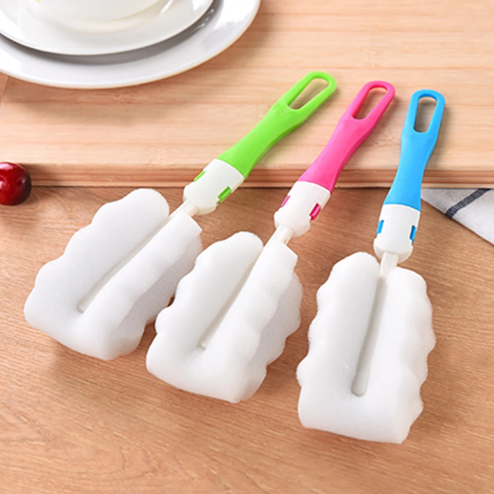 Bottle Sponge Cleaning Brush Bottle Coffe Tea Glass Cup Brush Handle Straw Brush Set Cleaning Brushes Household Cleaning Tools
