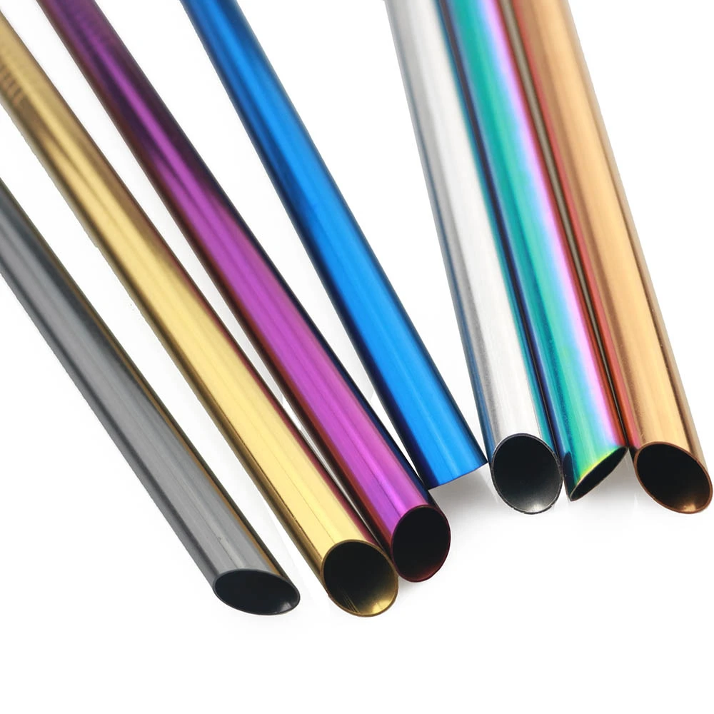 1pcs Reusable Drinking Straw Stainless Steel Straw Wide 12mm Metal Straw Set Pearl Milkshake Bubble Tea Straw With Cleaner Brush