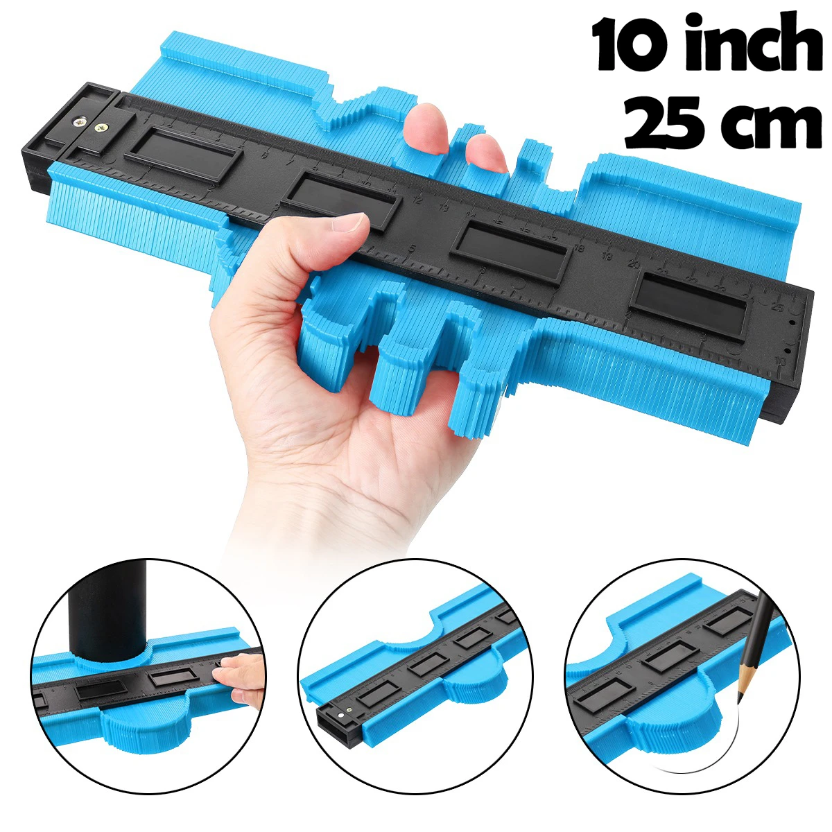 Mintiml Multifunctionele Contour Profiel Gauge Duplicator 5/10Inch Betegelen Laminaat Tegel Rand Vormgeven Hout Meet Ruler