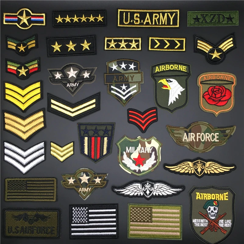 Military Medal Clothes Patches Iron on Tactical Armband Appliques Embroidery Badges Stripes for Clothes Stickers Backpack