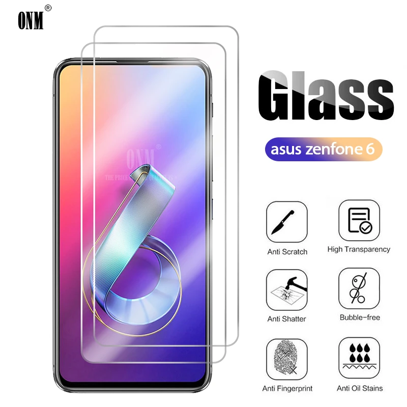 2Pcs Tempered Glass For ASUS ZENFONE 6 ZS630KL Screen Protector ZENFONE 6 ZS630KL Protective Glass Film
