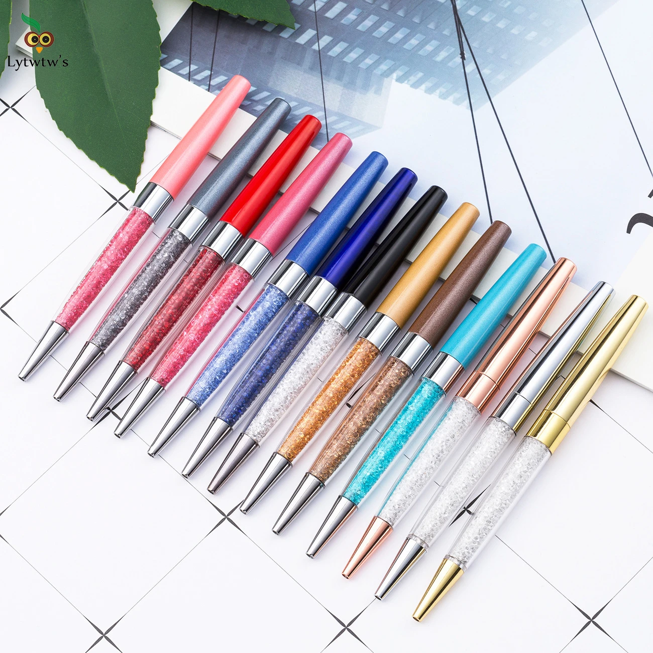 Crystal Ballpoint Pen Stationery Office School Supply spinning Metal High Quality luxury brand high quality roller rose gold