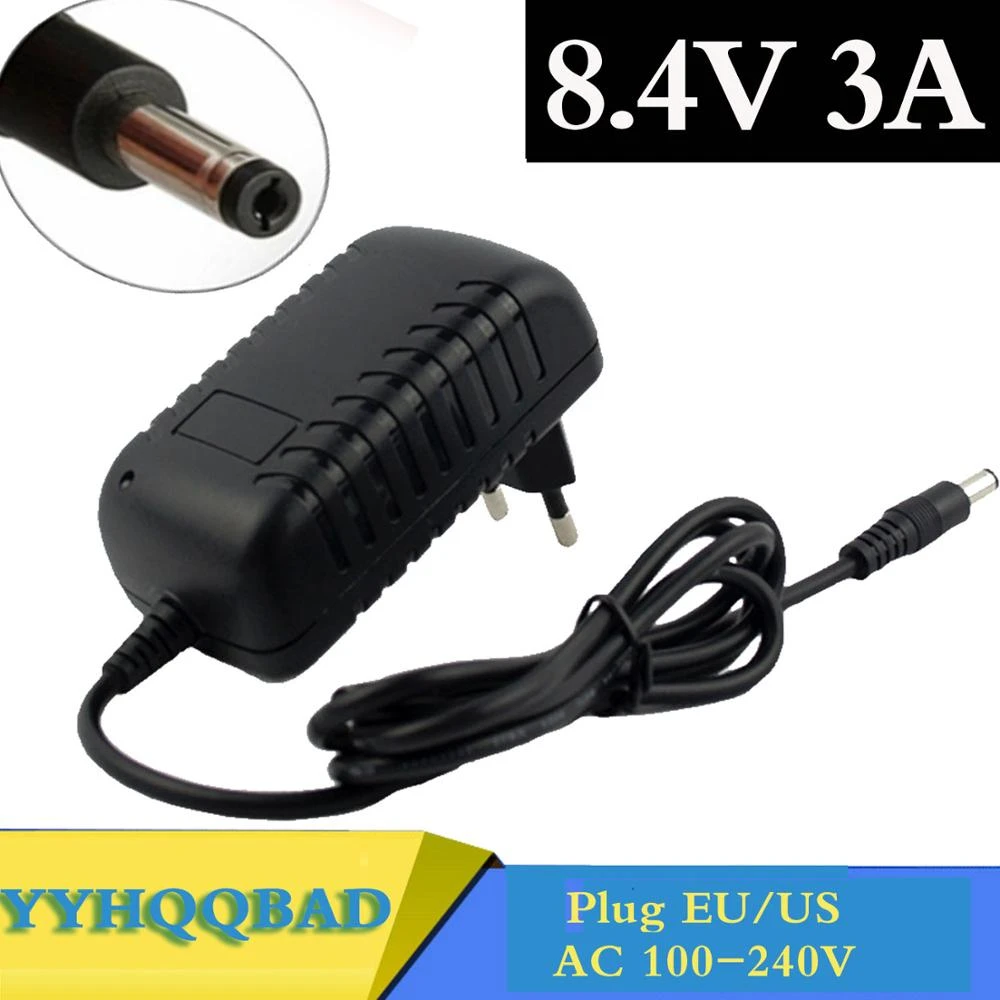 8.4V 3A 5.5*2.1mm AC DC Power Supply Adapter Charger For 7.2V 7.4V 8.4V 18650 Li-ion Li-po Battery