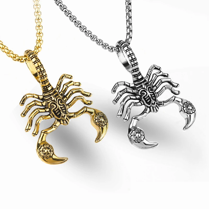 HNSP Punk Scorpion King Pendant Necklace For Men