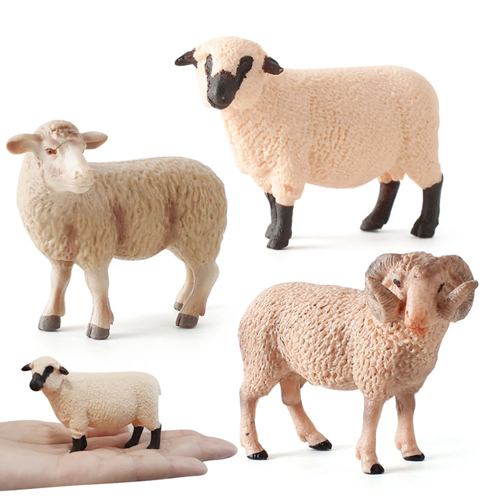 Simulated Zoo Sheep Model Farm Animals Action Figure Children Kids Dolls Toy Cute Sheep Figurine Collection Toys Gift Home Decor