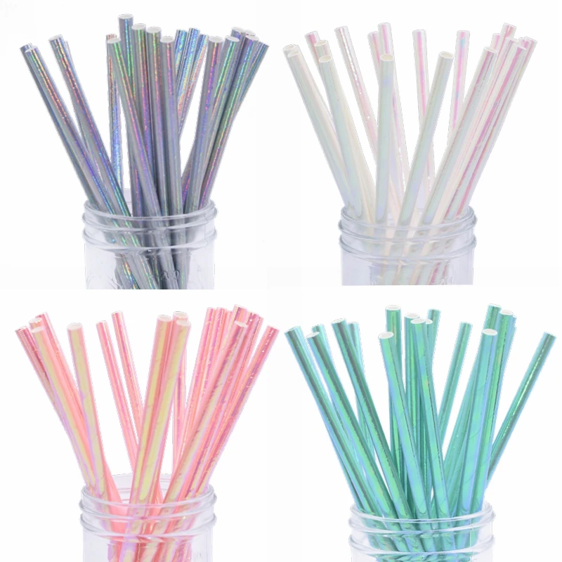 25pcs Rainbow Paper Straws Drinking Straw Disposable Tableware Rainbow Straws for Kids Birthday Wedding Party Decoration Supplie