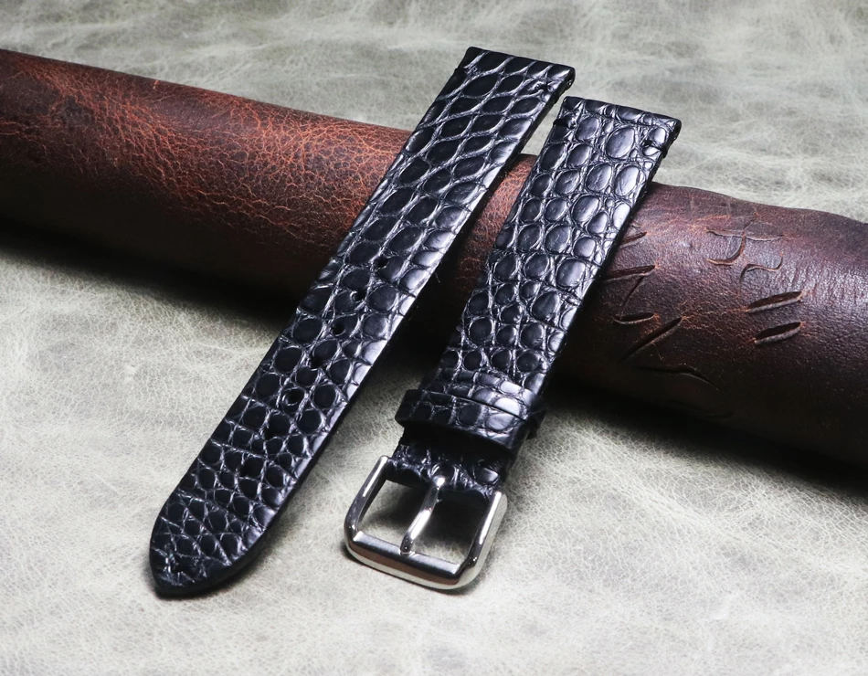 Handmade Crocodile Watch strap Alligator Genuine Leather Watchband thin man Belt Bracelets 16 18 19 20 21 22mm Watch accessories