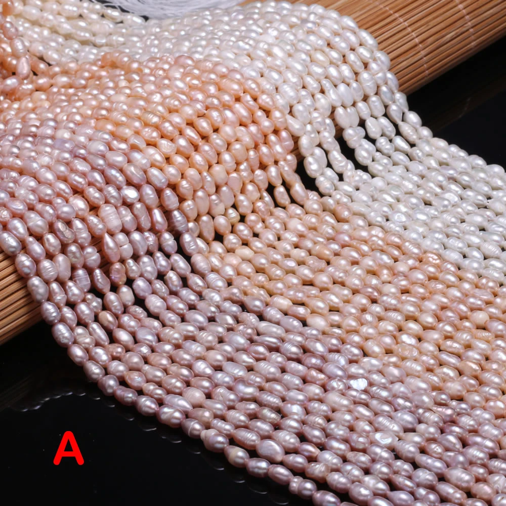 A Freshwater Pearl Rice-shaped Loose Beads 36 Cm For DIY Bracelet Earring Necklace Sewing Craft Jewelry Accessory