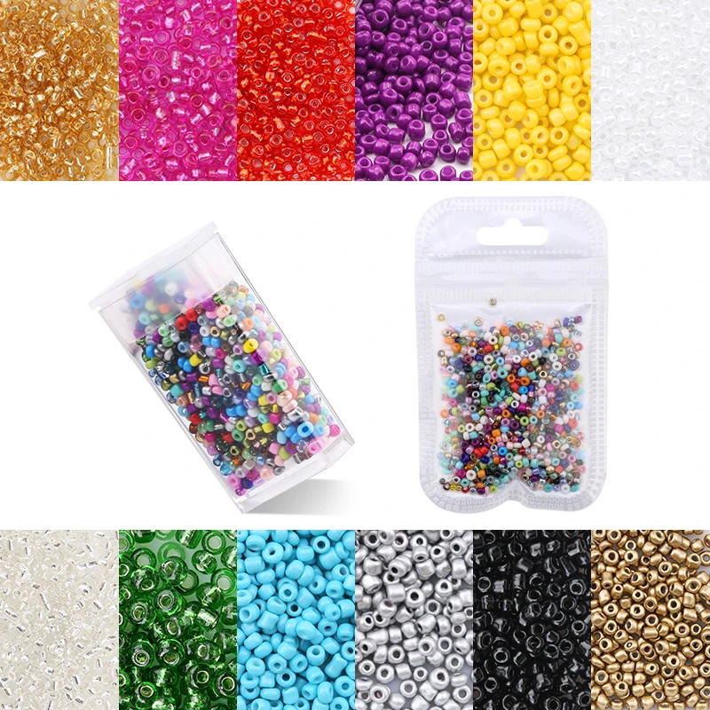 Buy 1 get 1 free 2mm Glass Seed Beads small jewelry beads Czech beads for Bracelet Necklace DIY  Jewelry Making total 3000pcs