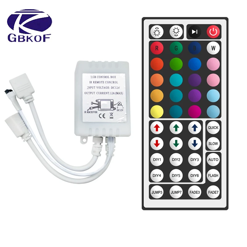 44 Keys or 24 Keys DC12V Dual Connectors Output IR Remote RGB Controller lamp Dimmer For 10M 5M 3528 2835 5050 LED Strip light