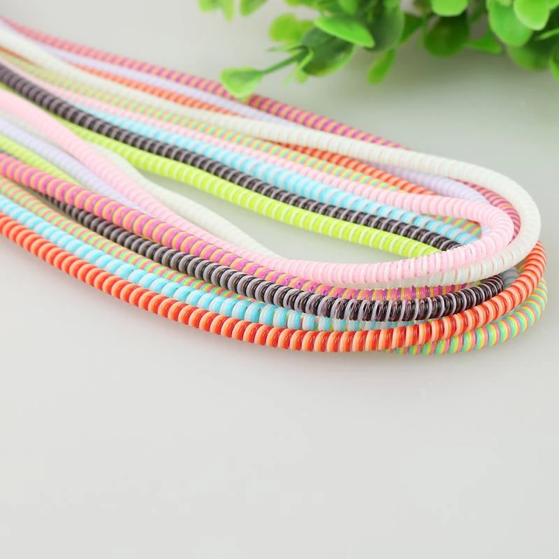 Phone Wire Cord Rope Protector 1.4m Anti-break Spring Protect Rope For USB Charging Cable Earphone Data Plastic Winder 8 Color