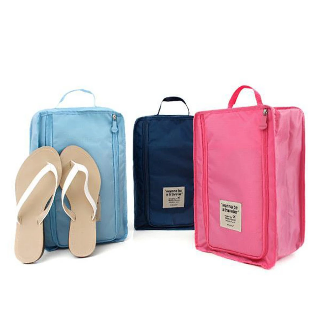 Dustproof Oxford Portable Folding Shoes Storage Bag Travel Tote Zipper Pouch Waterproof Organizer pouch shoe organizer underwear