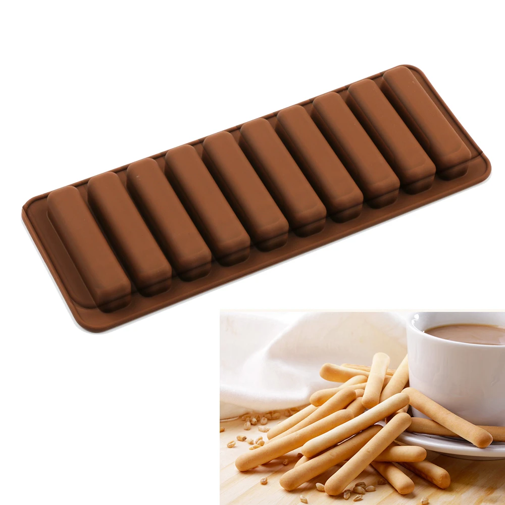 3d Silicone Chocolate Mold Bar Finger Shaped Cake Bakeware Cookie Candy Pastry Baking,Not Stick,Reusable