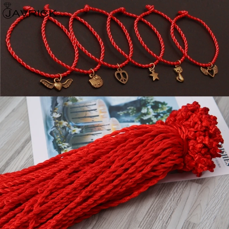 100PCS Red String Kabbalah Bracelets Ethnic Red Rope Lanyard Accessory Jewelry