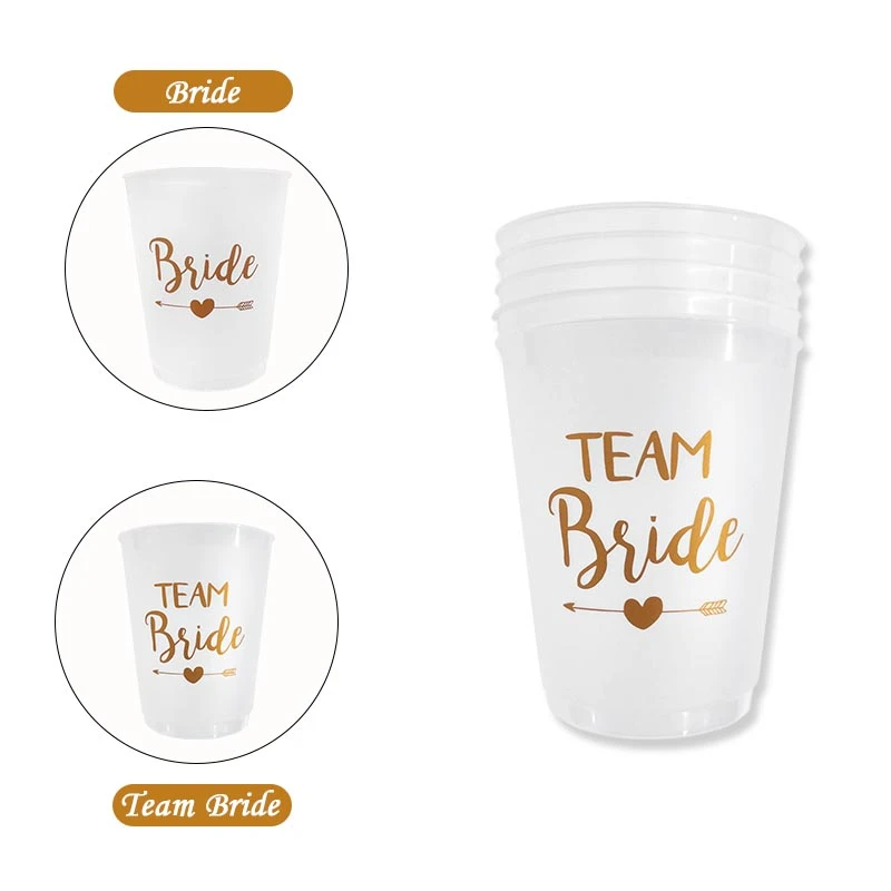 12pcs Team Bride Cup for Bridal Shower Wedding Decoration DIY Bachelorette Party Bride Cup Hen Night Bridesmaid Gift