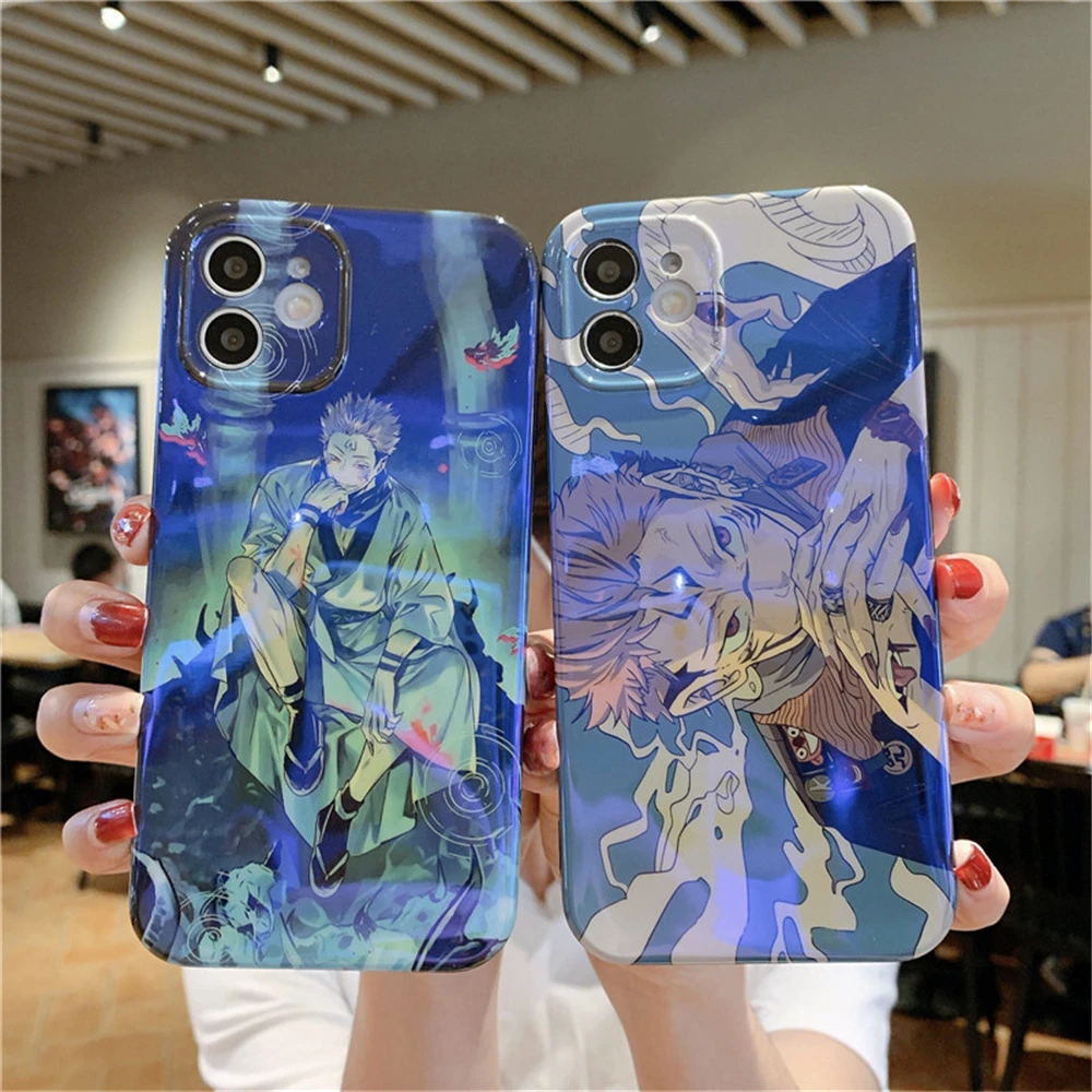 Jujutsu Kaisen Anime Itadori Yuji Ryomen Sukuna Phone Case for iphone 13 12 Pro 11 X Xs Max XR 7 8 Plus SE2 Blu-ray Soft Cover