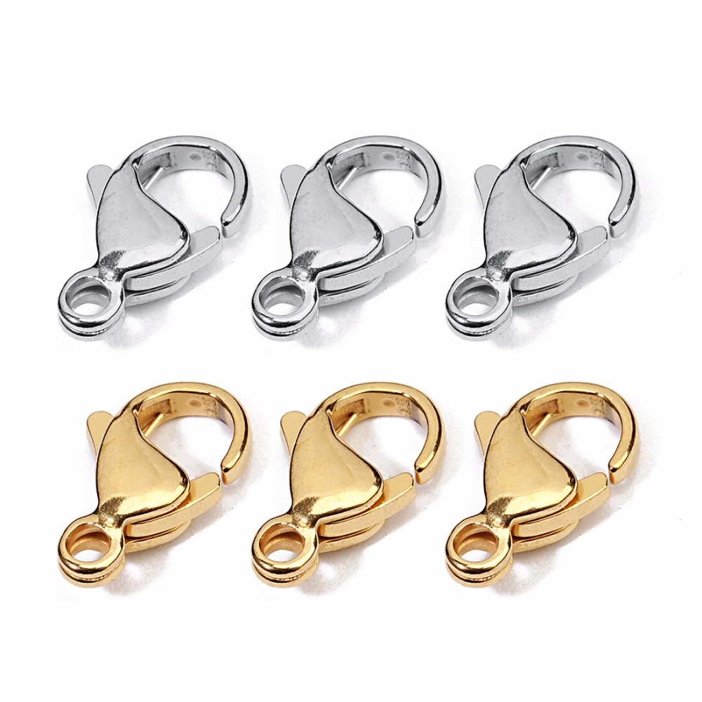 10/25pcs Stainless Steel Lobster Clasps Hooks End Clasps Connectors For Necklace Bracelet Jewelry Making Accessories Wholesale