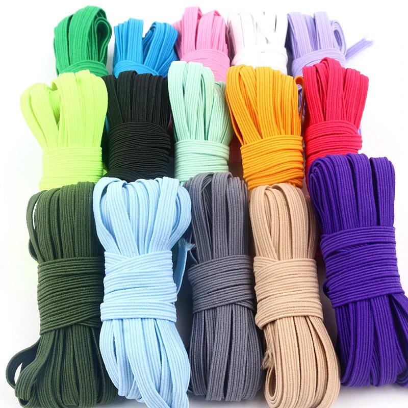 5m Elastic Elastic Band Color Sewing Household Rubber Band Polyester Elastic Band Garment Sewing Accessories Accessories 6mm