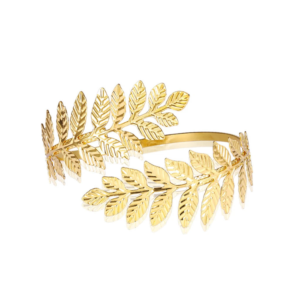 Gold Silver Plated Greek Roman Laurel Leaf Bracelet Armband Upper Arm Cuff Armlet Festival Bridal Belly Dance Jewelry