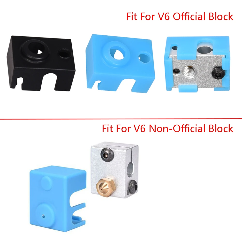 3D Printer Parts V6 Silicone Sock Fit to V6 Heated Block J-head Hotend 1.75/3.0mm Bowden/Direct Extruder Heater Block Reprap