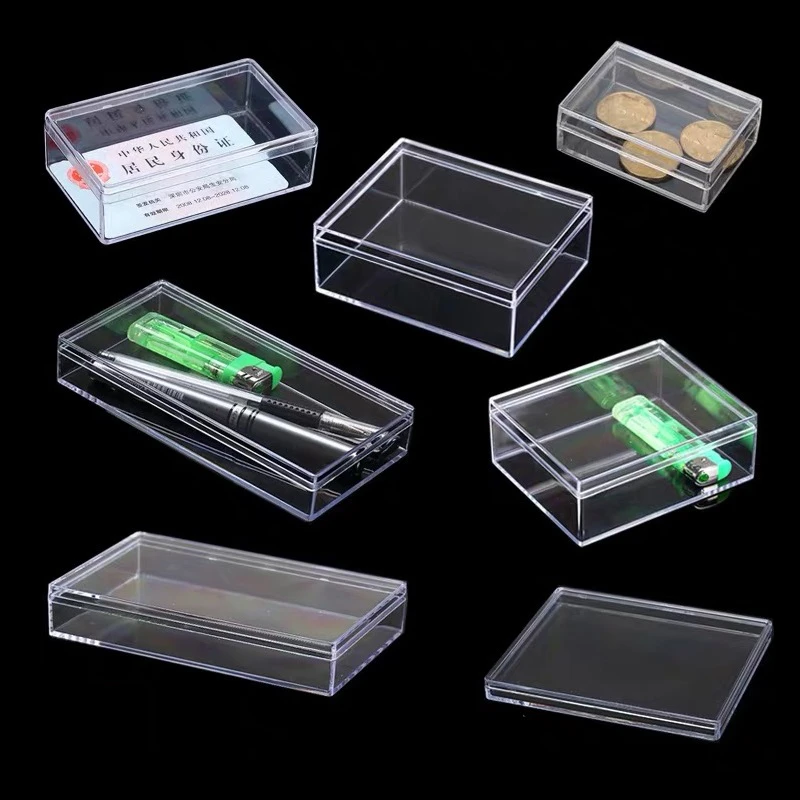 Small Clear Storage Box Rectangle Display Case Dustproof Protection Model Toy Jewelry collection box Cotton swab box 1pcs