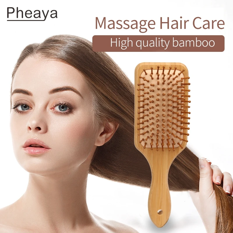 Hair brush Women Massage Bamboo Combs Anti-static High Quality Detangling Reduce Hair Loss Styling Tool Barber Accessories